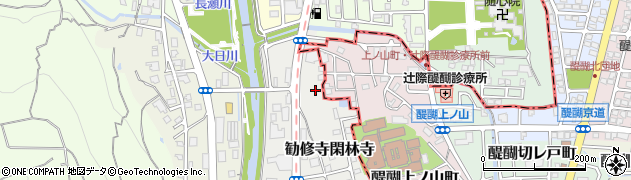 京都府京都市山科区勧修寺閑林寺26周辺の地図