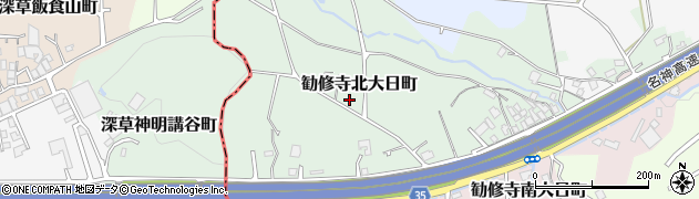 京都府京都市山科区勧修寺北大日町周辺の地図