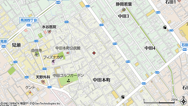 〒422-8043 静岡県静岡市駿河区中田本町の地図
