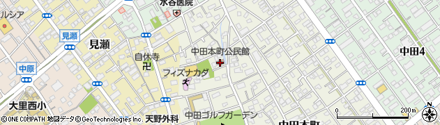 中田本町公民館周辺の地図