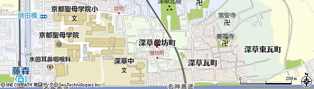 京都府京都市伏見区深草僧坊町周辺の地図