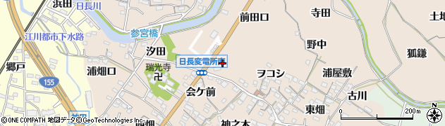 愛知県知多市日長（ヲチダ）周辺の地図