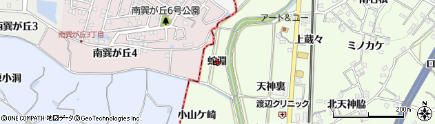 愛知県知多郡阿久比町白沢蛇淵周辺の地図
