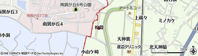 愛知県阿久比町（知多郡）白沢（蛇淵）周辺の地図