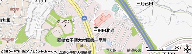 愛知県岡崎市欠町（三田田北通）周辺の地図