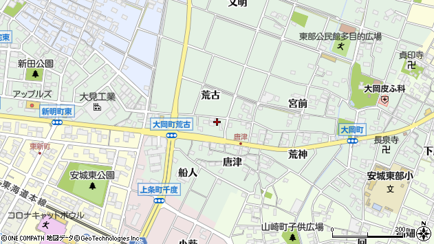 〒446-0017 愛知県安城市大岡町の地図