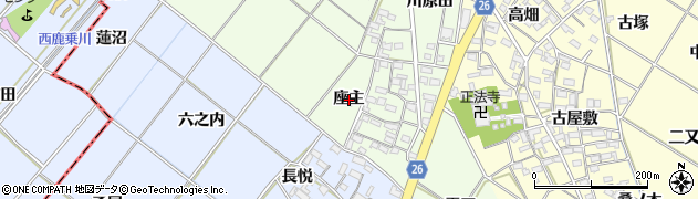 愛知県岡崎市西本郷町（座主）周辺の地図