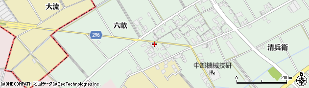 愛知県安城市箕輪町（六畝）周辺の地図