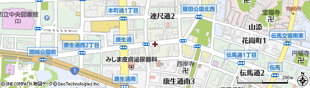 愛知県岡崎市康生通東周辺の地図