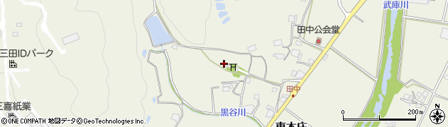 兵庫県三田市東本庄周辺の地図