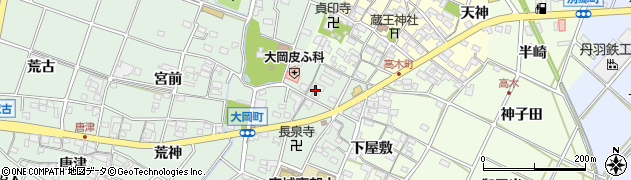 愛知県安城市大岡町山伏周辺の地図