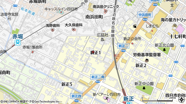 〒510-0064 三重県四日市市新正の地図