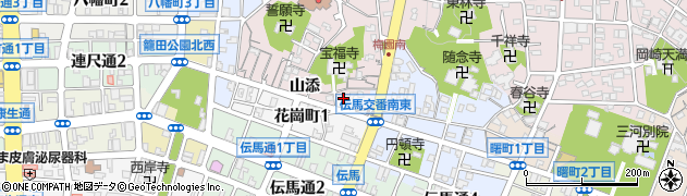 愛知県岡崎市花崗町周辺の地図