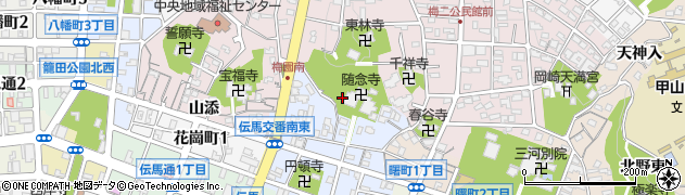 愛知県岡崎市門前町周辺の地図