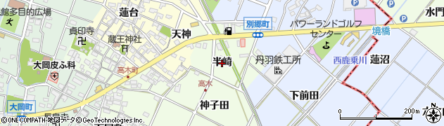 愛知県安城市高木町（半崎）周辺の地図