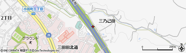 愛知県岡崎市小呂町三乃己田周辺の地図
