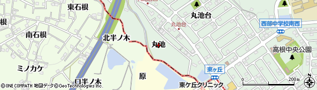 愛知県東浦町（知多郡）緒川（丸池）周辺の地図