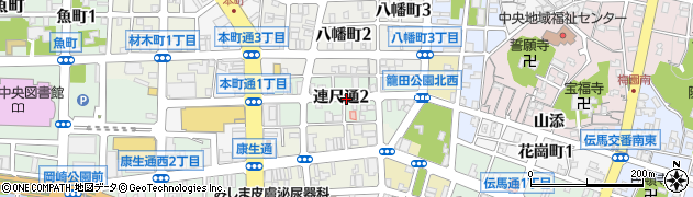 愛知県岡崎市連尺通周辺の地図