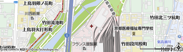 京都市交通局　竹田車両基地周辺の地図