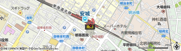 愛知県安城市周辺の地図