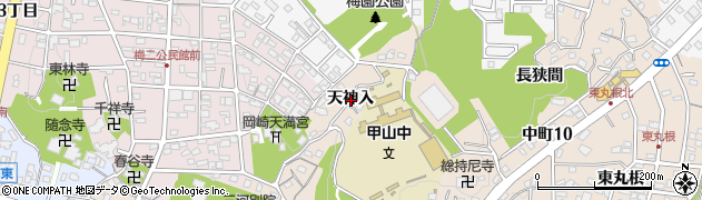 愛知県岡崎市中町（天神入）周辺の地図