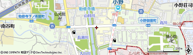 京都府京都市山科区勧修寺東出町周辺の地図