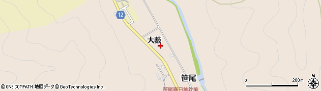 兵庫県川辺郡猪名川町笹尾大薮周辺の地図