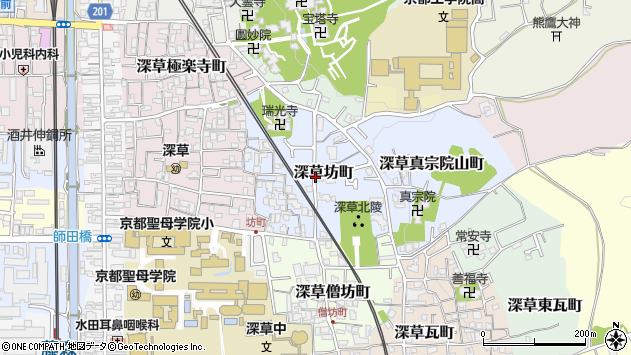 〒612-0871 京都府京都市伏見区深草坊町の地図