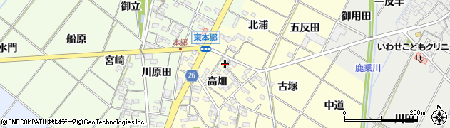 愛知県岡崎市東本郷町高畑40周辺の地図