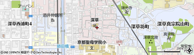 京都府京都市伏見区深草西出町周辺の地図