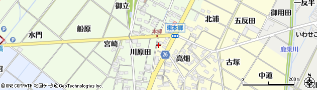 愛知県岡崎市東本郷町高畑30周辺の地図