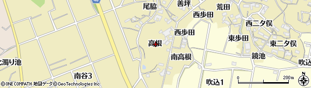 愛知県知多市岡田高根周辺の地図