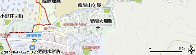 京都府京都市伏見区醍醐大畑町周辺の地図