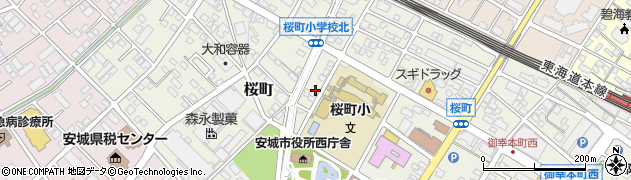 愛知県安城市桜町14周辺の地図