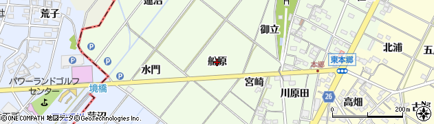 愛知県岡崎市西本郷町（船原）周辺の地図