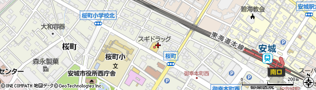 愛知県安城市桜町4周辺の地図