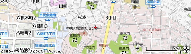 愛知県岡崎市梅園町寺裏2周辺の地図