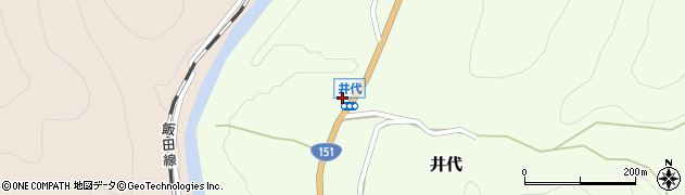 愛知県新城市井代（ハマイバ）周辺の地図