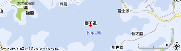 愛知県知多市佐布里獅子道周辺の地図