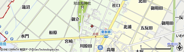 愛知県岡崎市西本郷町（宮地）周辺の地図