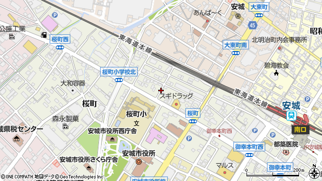 〒446-0041 愛知県安城市桜町の地図