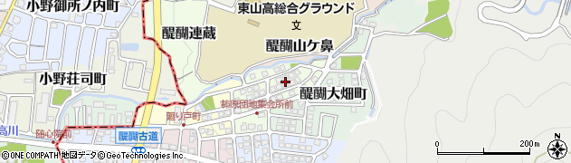 京都府京都市伏見区醍醐柿原町周辺の地図