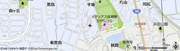 愛知県知多郡東浦町石浜中平地周辺の地図