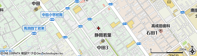 中田三四丁目公民館周辺の地図