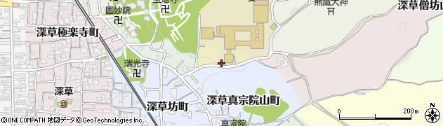 京都府京都市伏見区深草西出山町周辺の地図