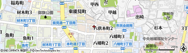 愛知県岡崎市六供本町周辺の地図