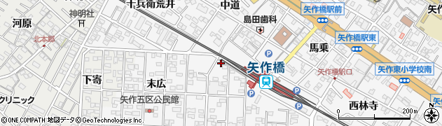 愛知県岡崎市矢作町（池田）周辺の地図