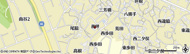 愛知県知多市岡田（善坪）周辺の地図