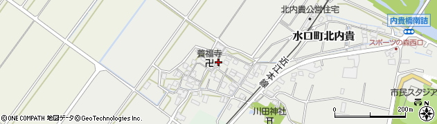滋賀県甲賀市水口町北内貴周辺の地図