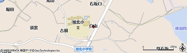 愛知県知多市日長白山周辺の地図